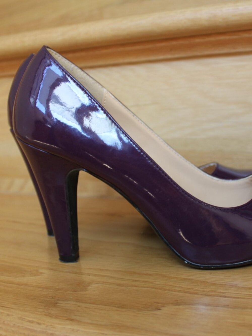 Nine West Purple Vegan Patent Leather Look 4" Heels Pumps 8M